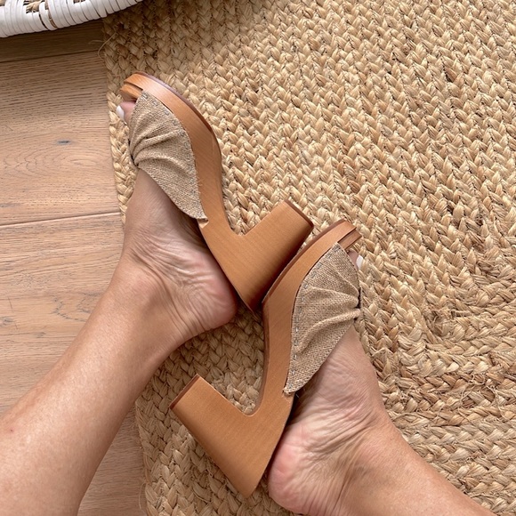 Anthropologie Swedish Hasbeens NWT Rafia Bow Slip In clog Sandal Fun❤️🌈 - Picture 6 of 12